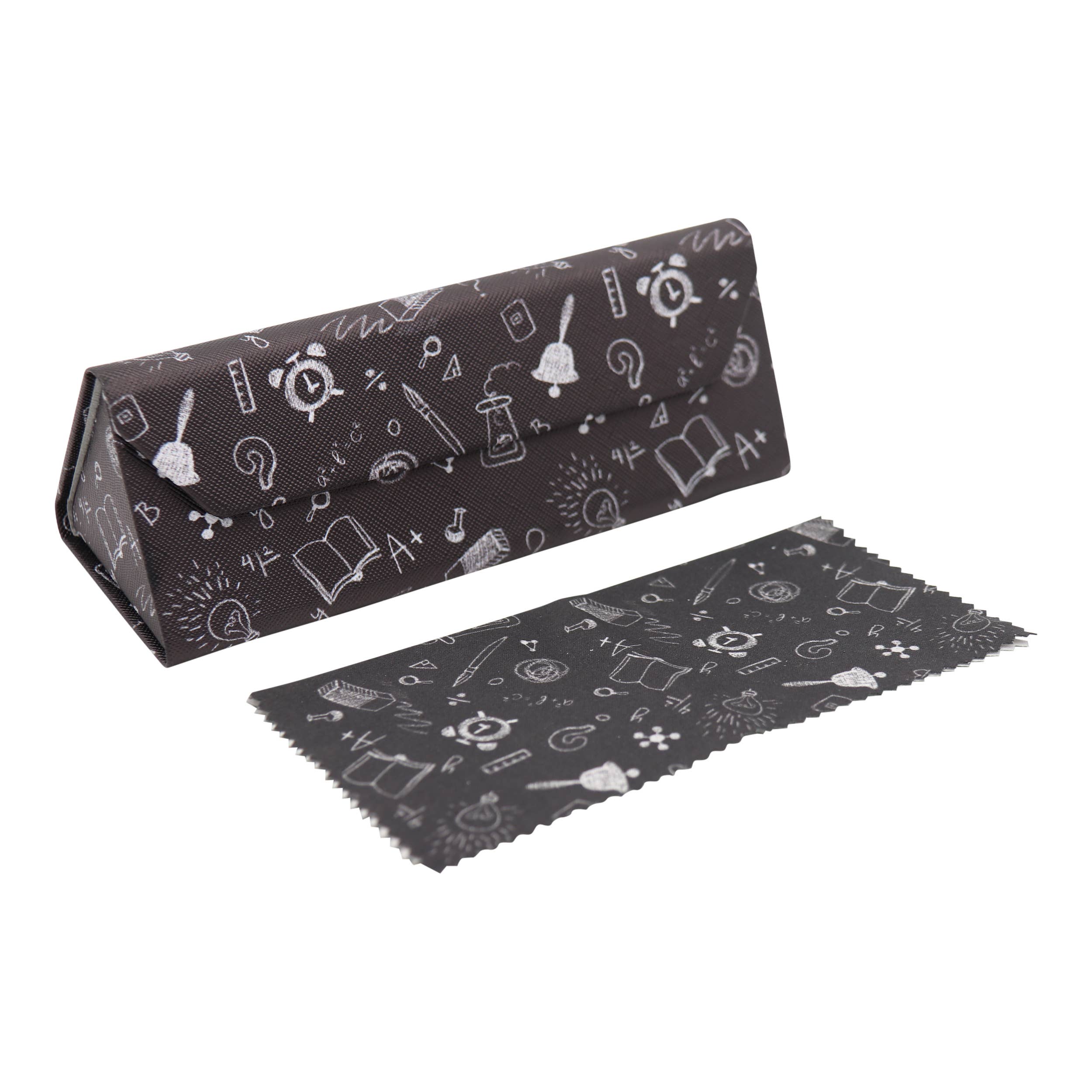Science Print Glasses Case - Vegan Leather Magic Folding Hardcase