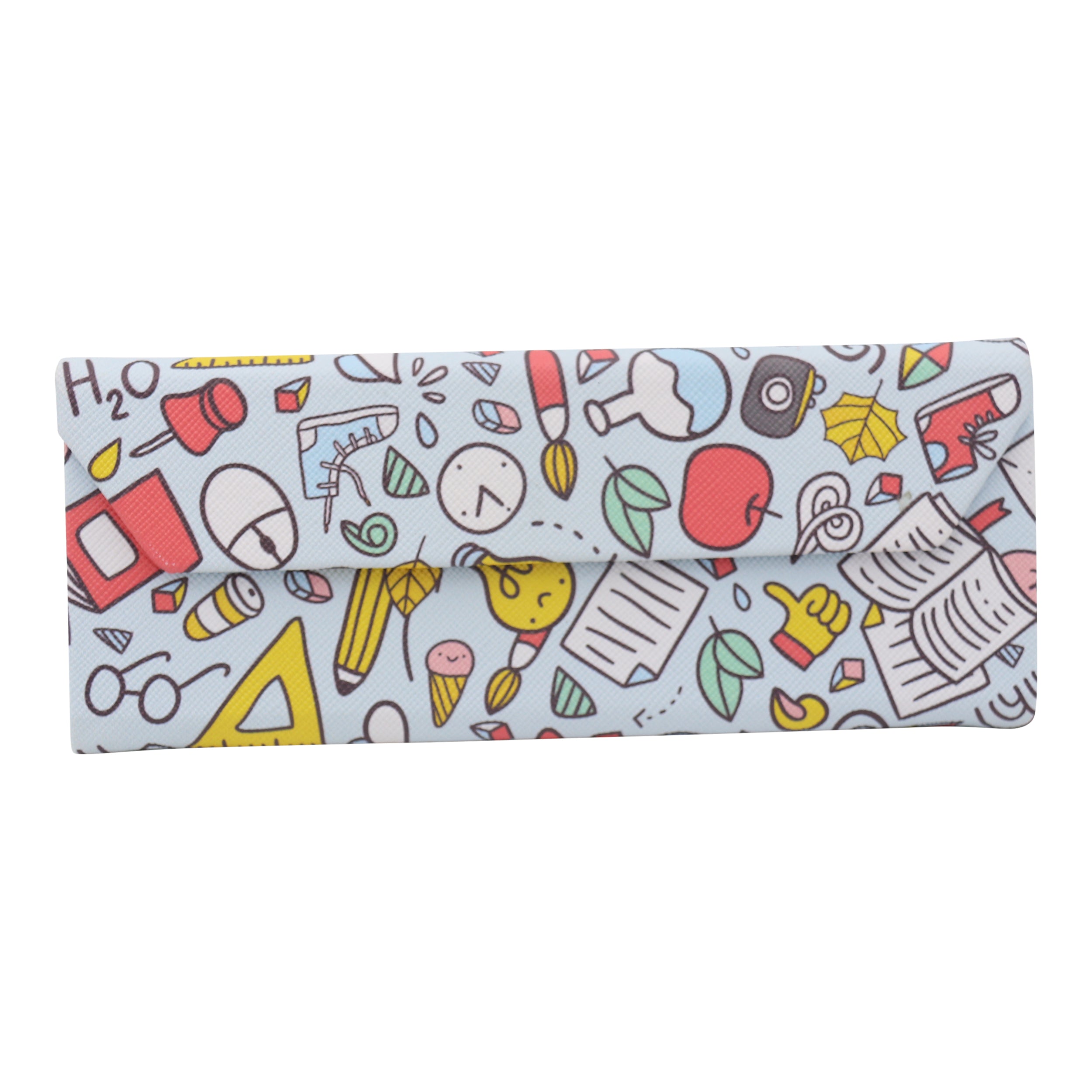 Back to School Print Glasses Case - Vegan Leather Magic Folding Hardcase