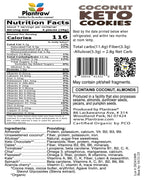 Coconut Keto Cookies (7oz) - Vegan, Organic, Gluten-Free, 0g Refined Carbs. 2.8g Net Carbs.