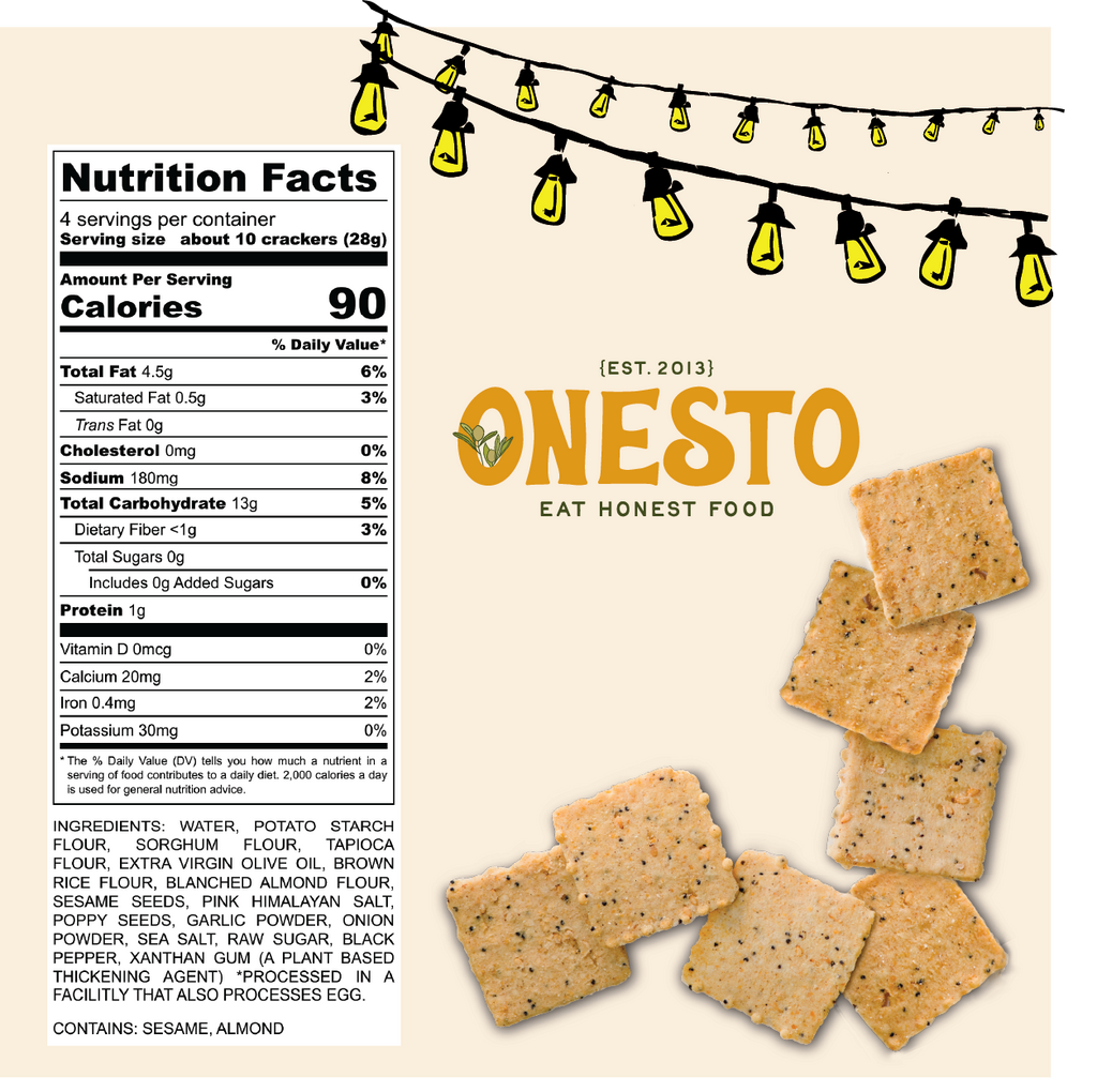 Onesto Gluten-Free Everything Crackers