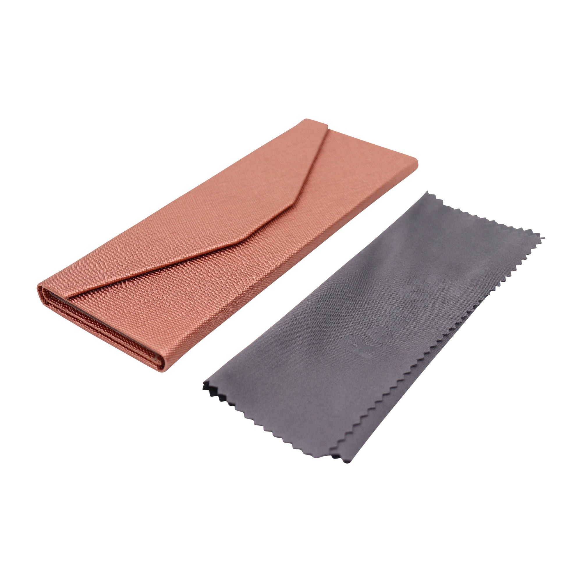 Metallic Bronze Glasses Case - Vegan Leather Folding Hard Shell Case