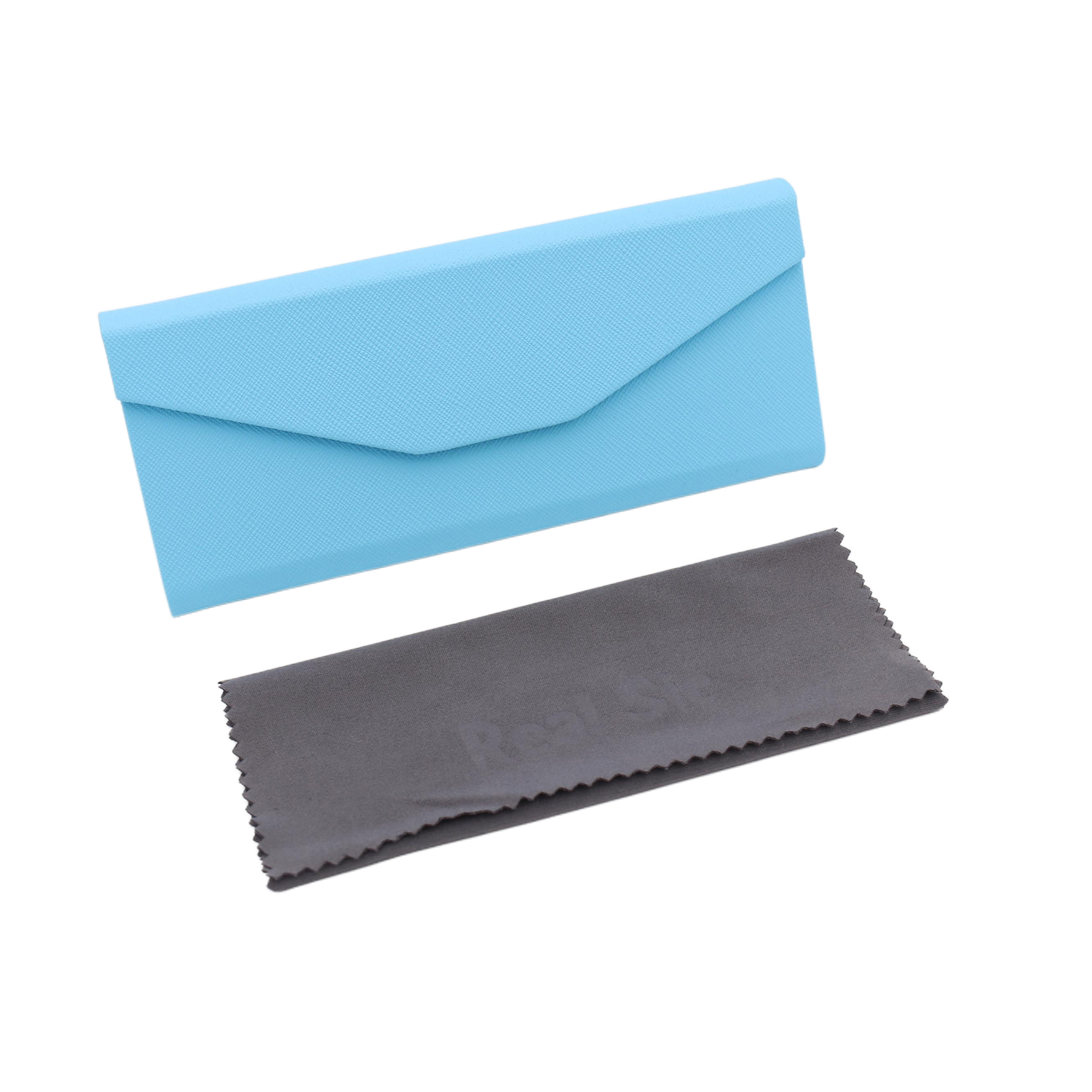Powder Blue Solid Color Glasses Case - Vegan Leather Magic Folding Hardcase