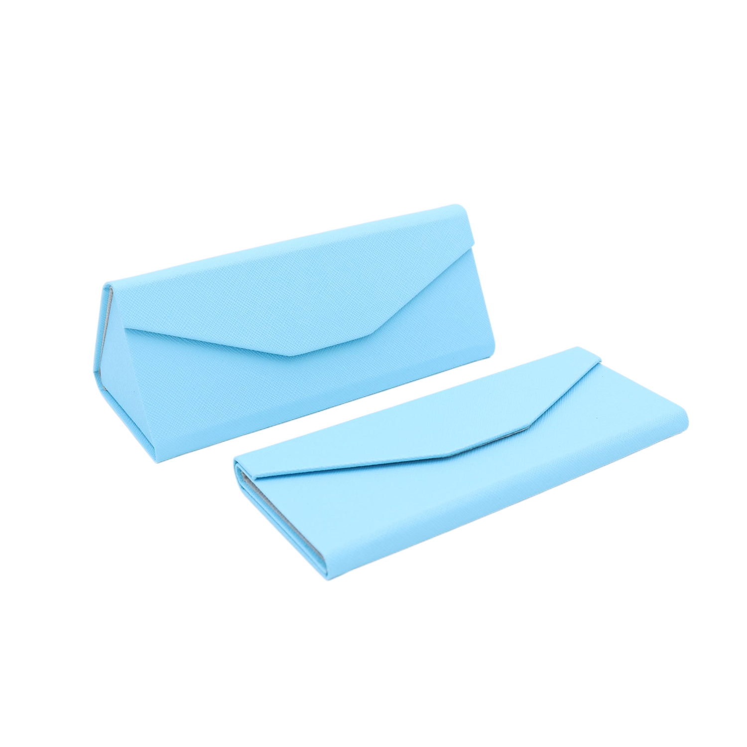 Powder Blue Solid Color Glasses Case - Vegan Leather Magic Folding Hardcase