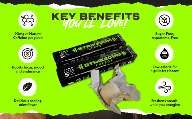 Strike Premium Energy Gum | 1 Pack