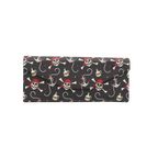 Pirate Skully / Jolly Roger Print Glasses Case - Vegan Leather Magic Folding Hard Case