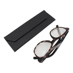 Small Black Solid Color Glasses Case - Vegan Leather Magic Folding Hardcase