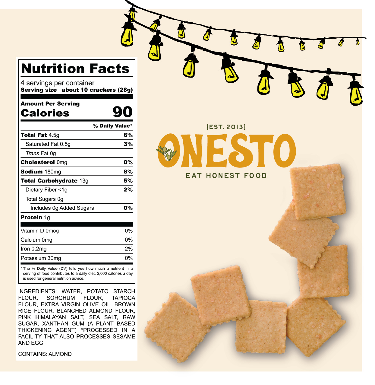Onesto Gluten-Free Sea Salt Crackers