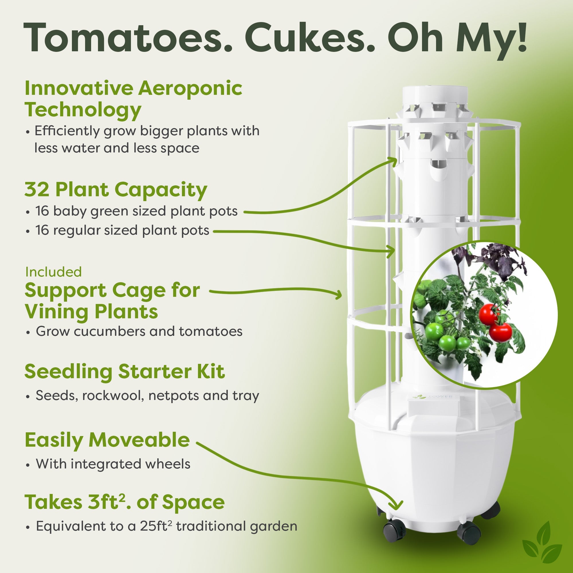 tower garden planting seeds Tower Garden HOME with Support Cage Bundle – Mischievous Monsters