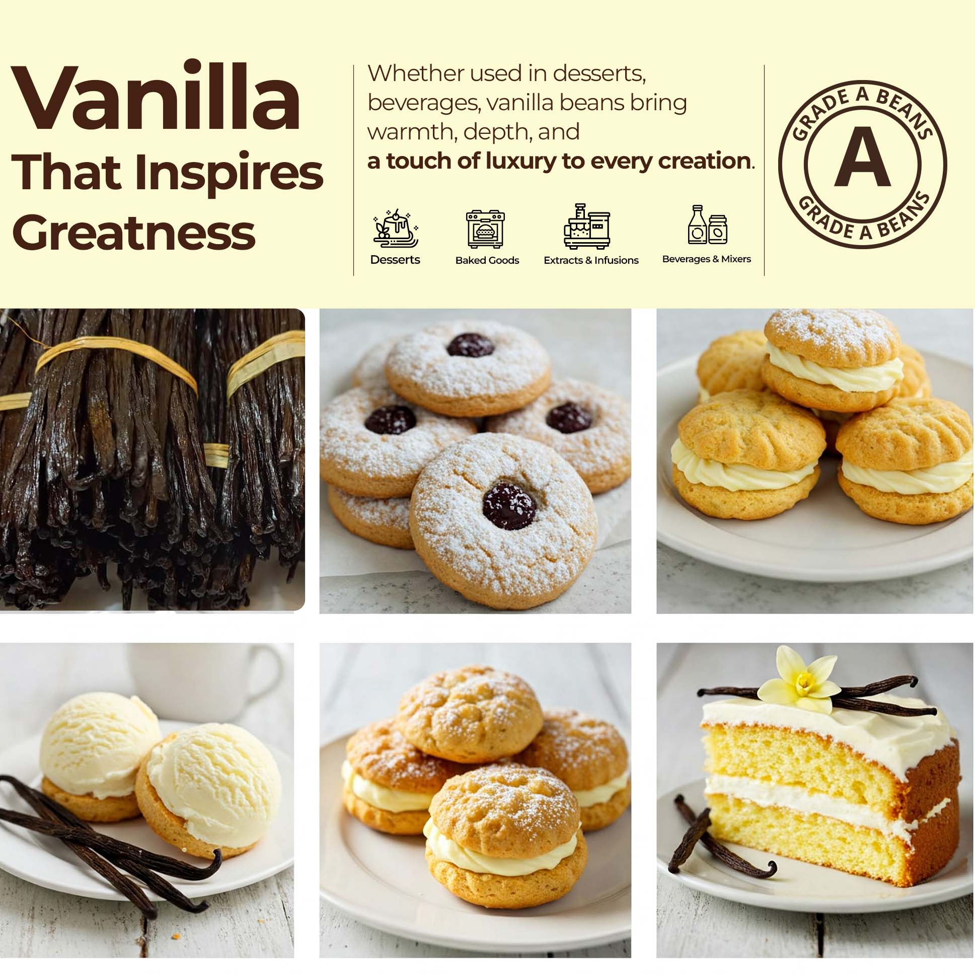Premium Wholesale Ugandan Vanilla Beans for Baking & Extract