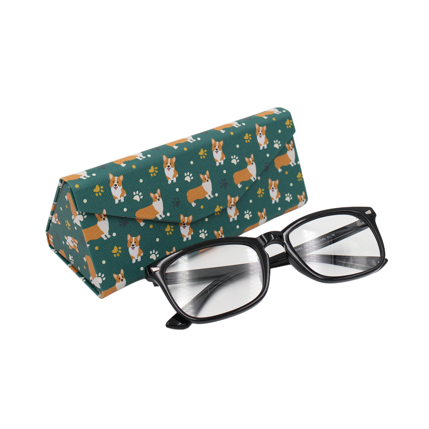 Welsh Corgi Print Glasses Case - Vegan Leather Magic Folding Hard Case