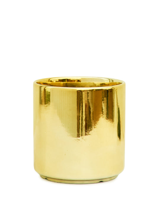 5" Wide Gold Ceramic Planter